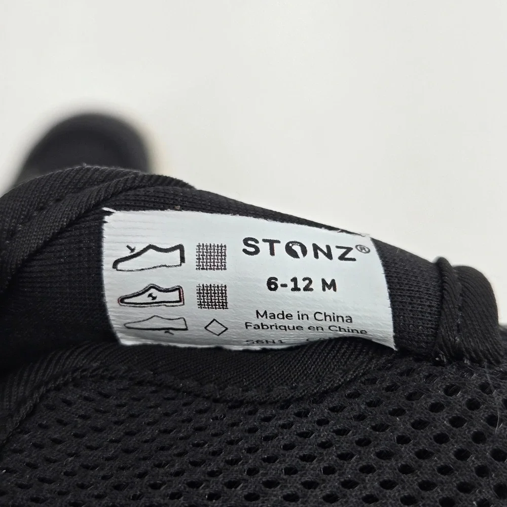 Stonz Cruiser Original Black Baby Shoes Breathable Mesh Sneakers 6-12 M US 4